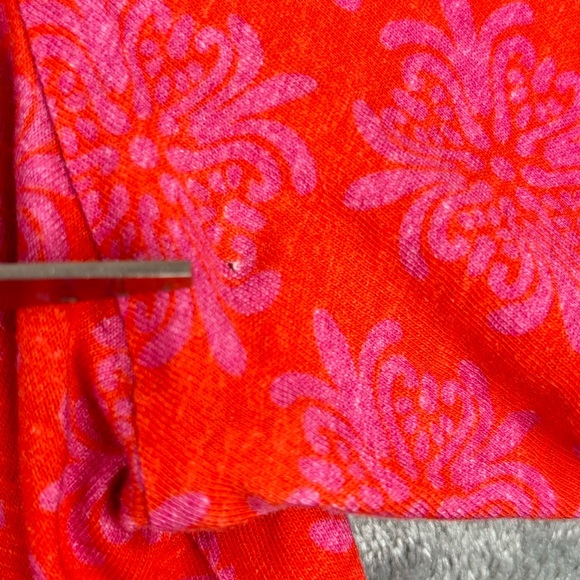 Chico’s Shirt Women 4 (XXL) Pink Coral‎ Short Sleeve Jacquard Embroidered *Read - Picture 5 of 12